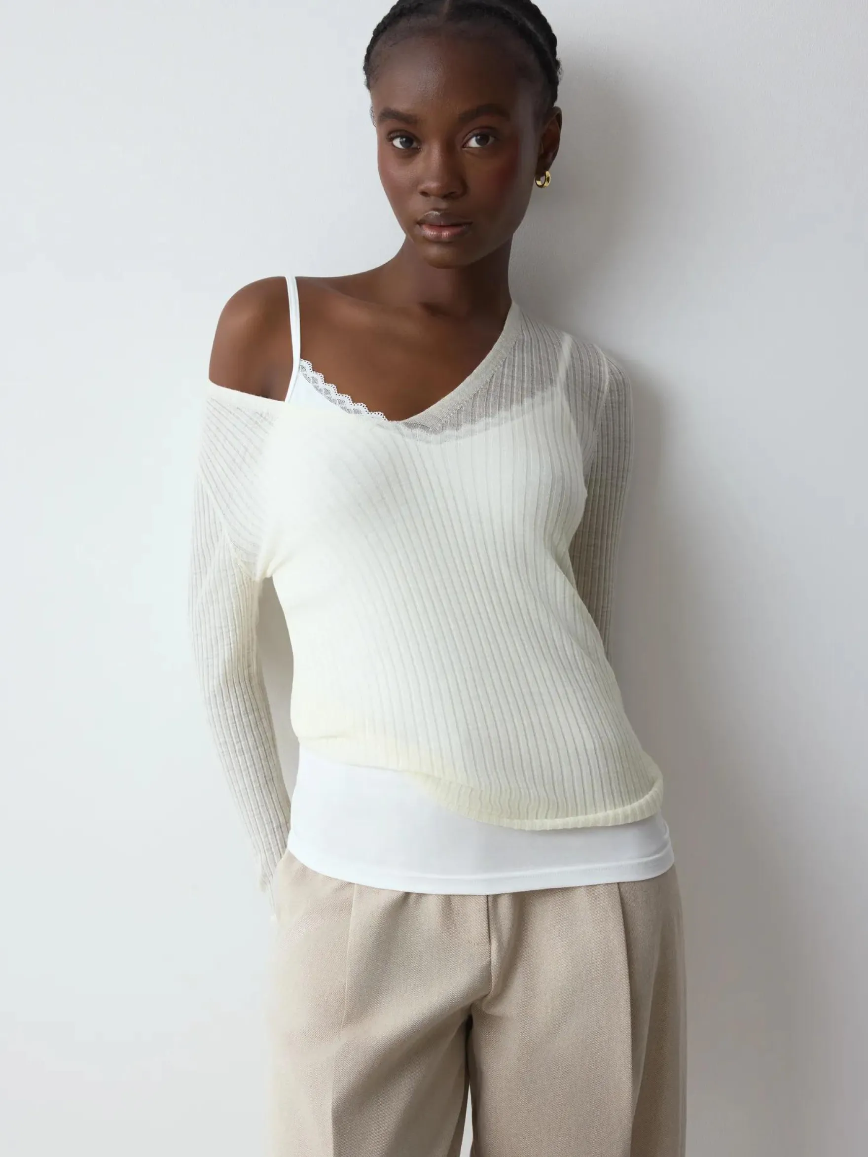 FEEL OF COTTON Top with spaghetti straps