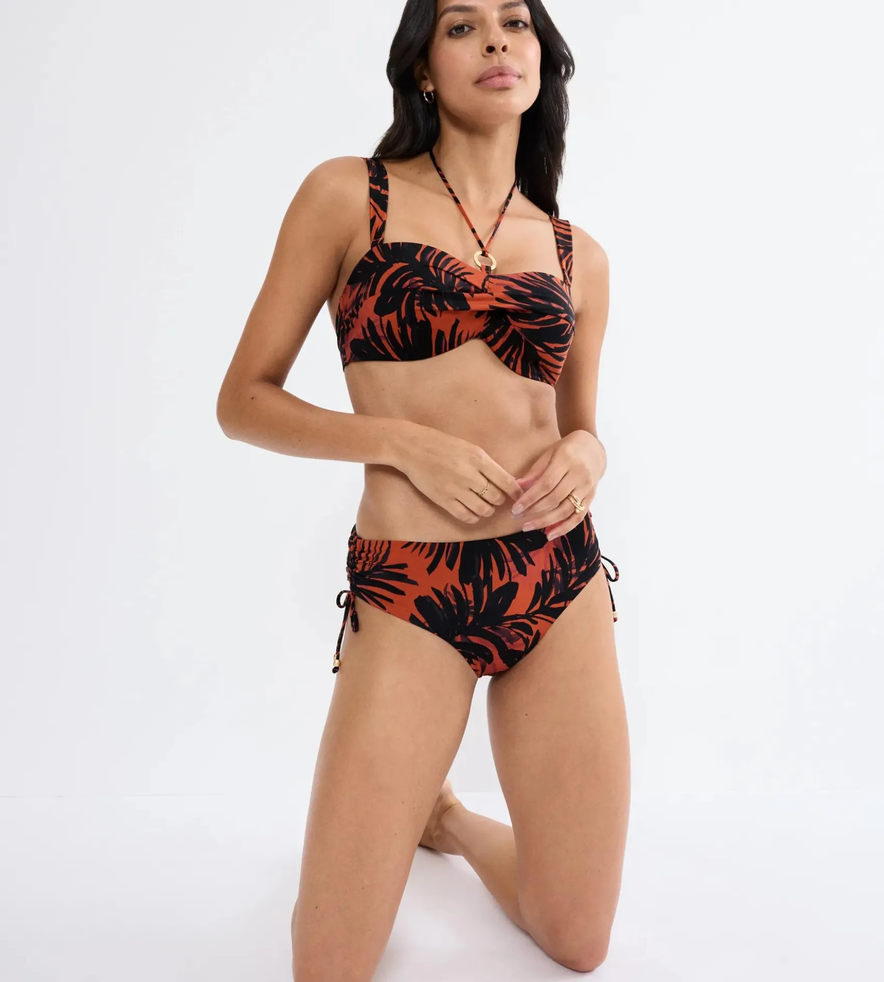 SUMMER PALM Midi bikini bottoms