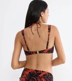 SUMMER PALM Padded bikini top with detachable straps